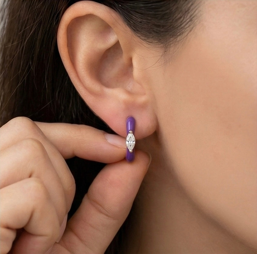 Violet Luxe Huggies earrings