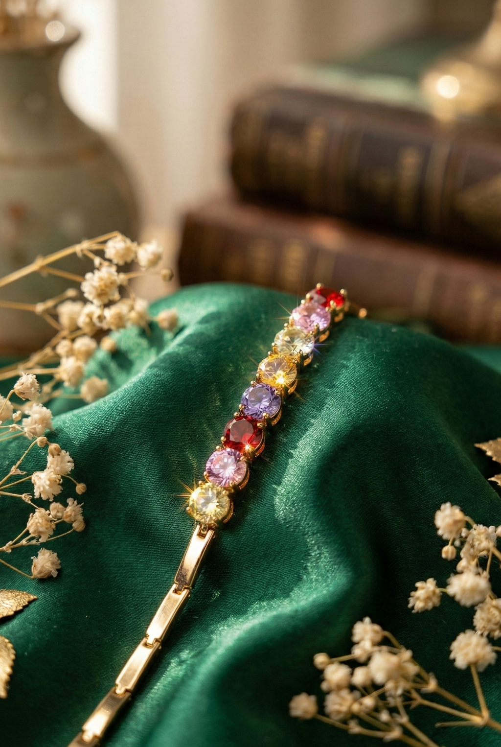 Morganite Flower Station Bracelet