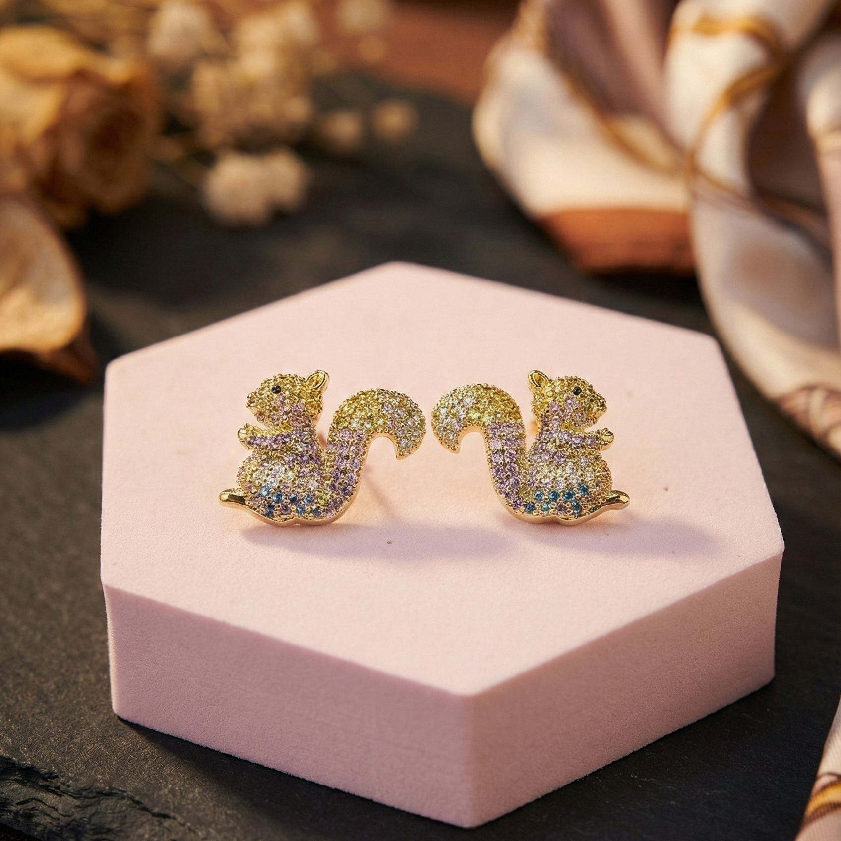 Confetti Squirrel Earrings