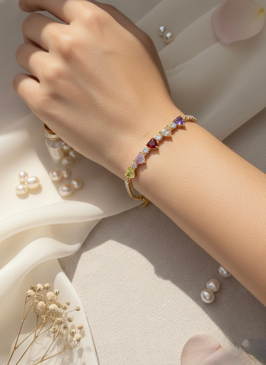 Confetti Love Tennis Bracelet