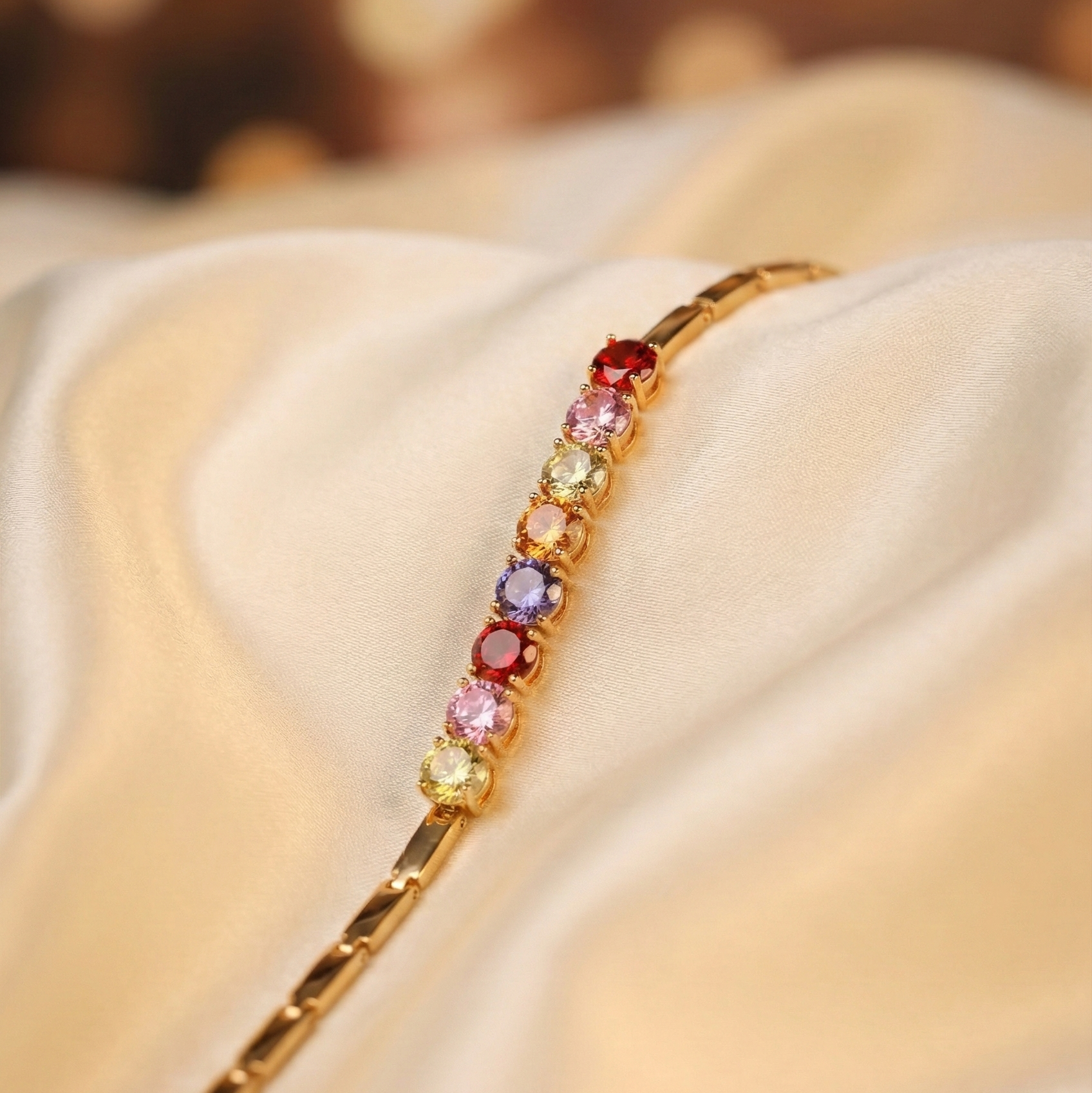 Morganite Flower Station Bracelet