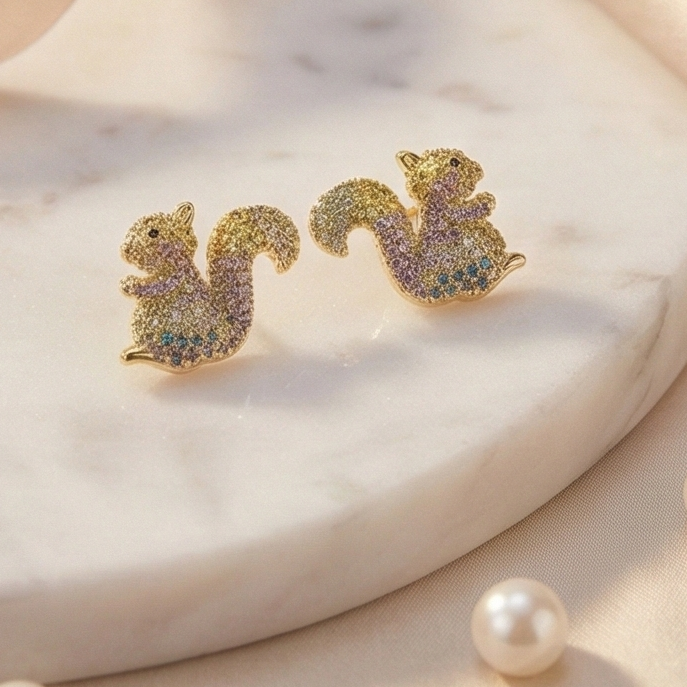 Confetti Squirrel Earrings