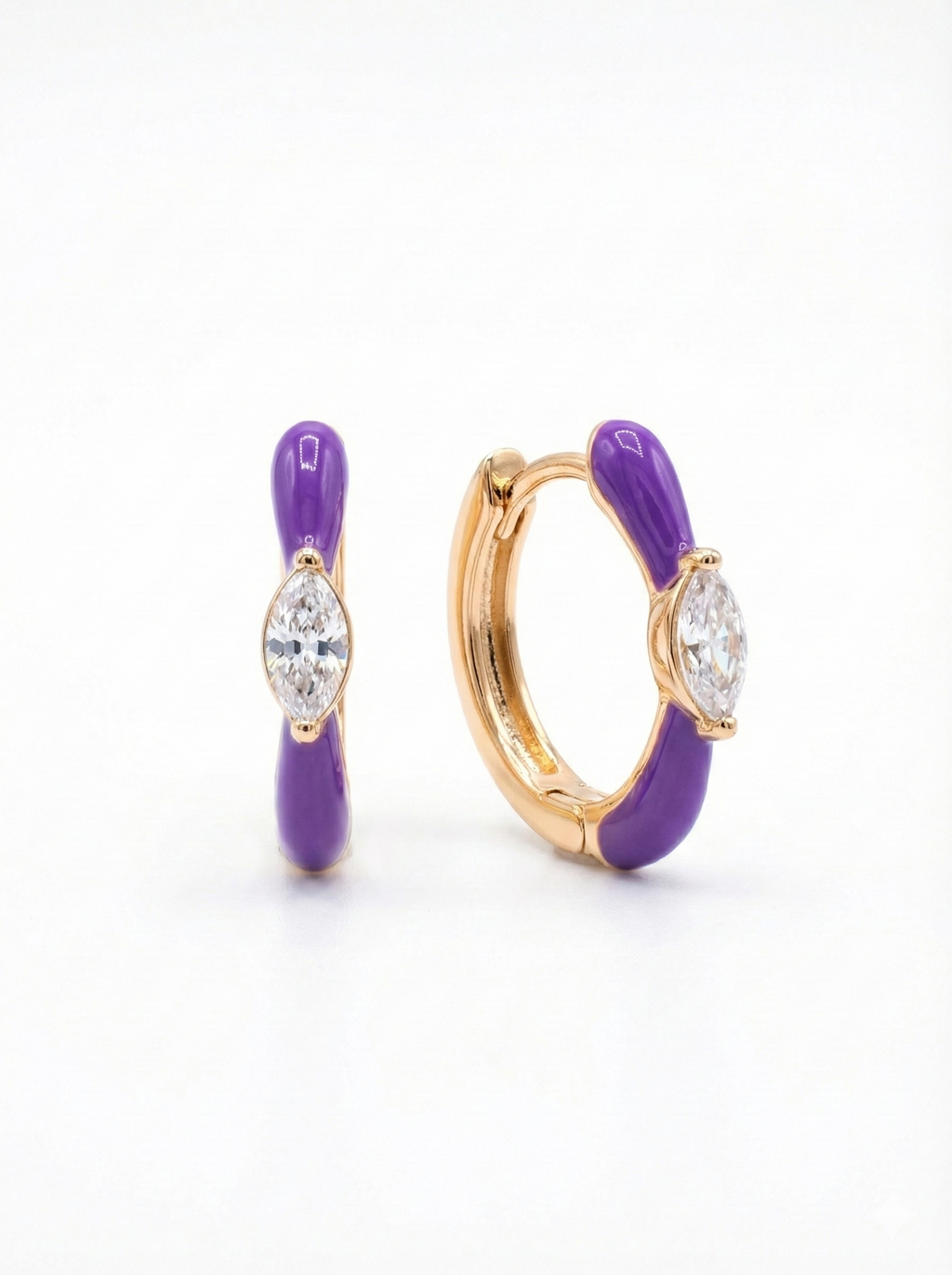Violet Luxe Huggies earrings