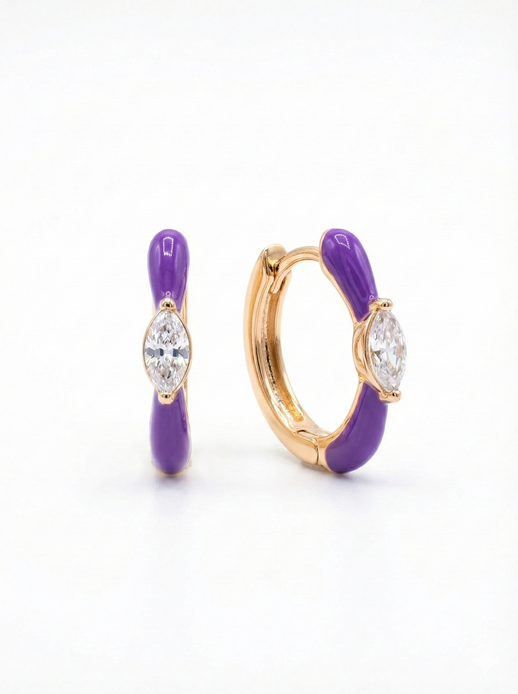 Violet Luxe Huggies earrings