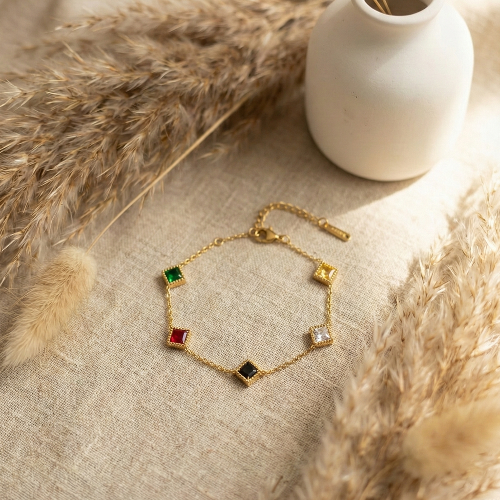 Multicolor Princess Cut Stones