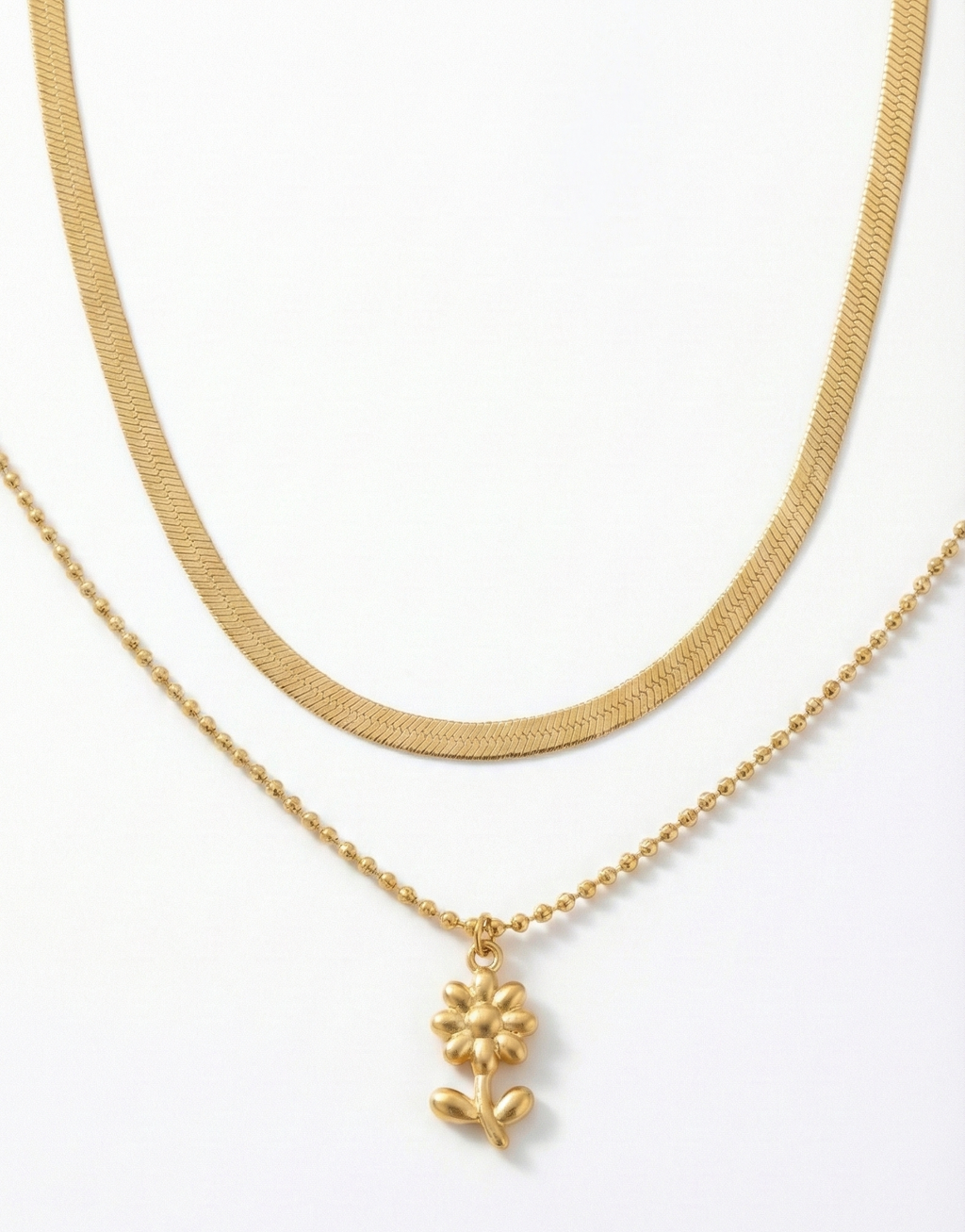 Blossom Cascade Necklace | Double-Layered Floral Pendant