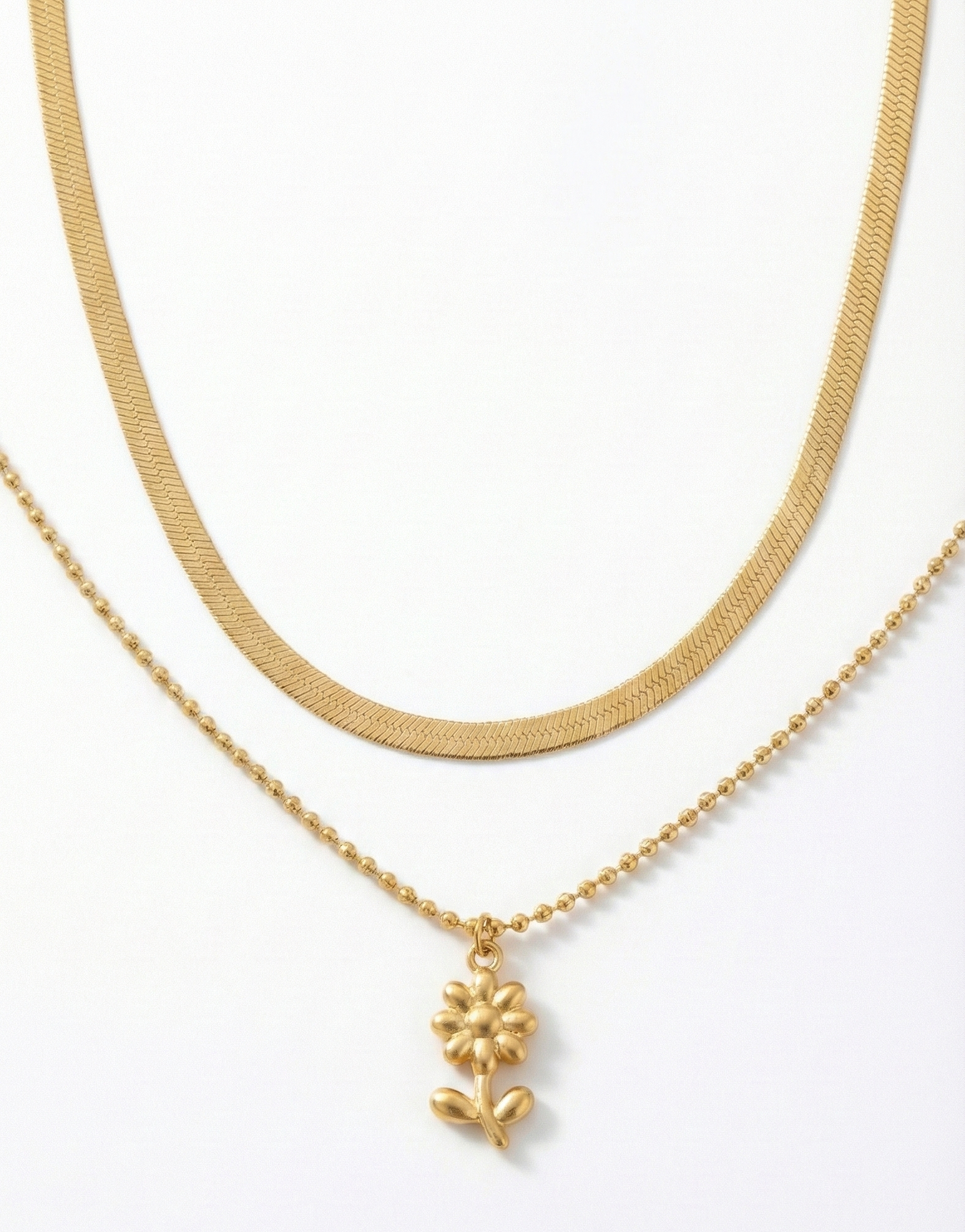 Blossom Cascade Necklace | Double-Layered Floral Pendant