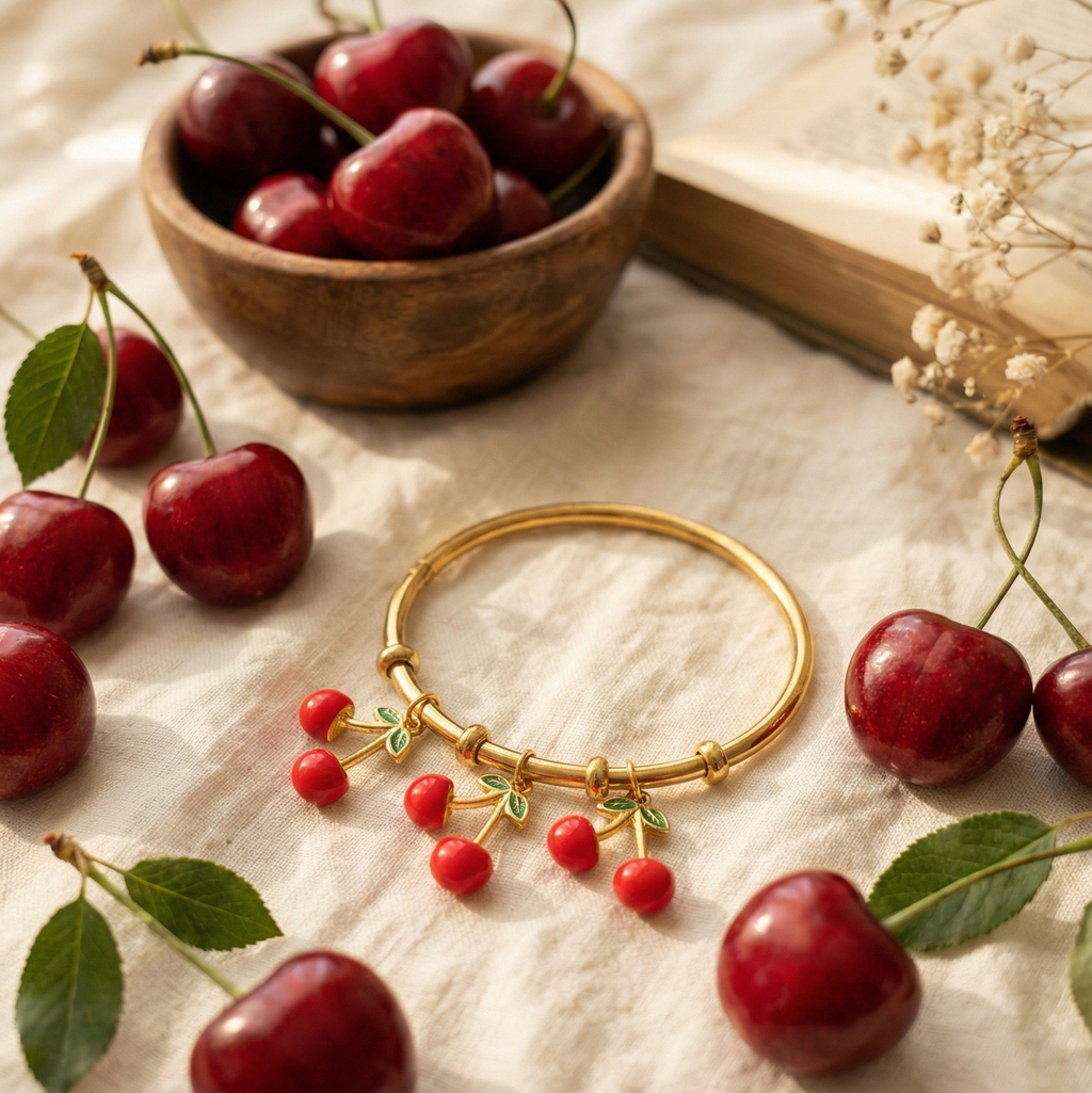 Gilded Cherry Braclete