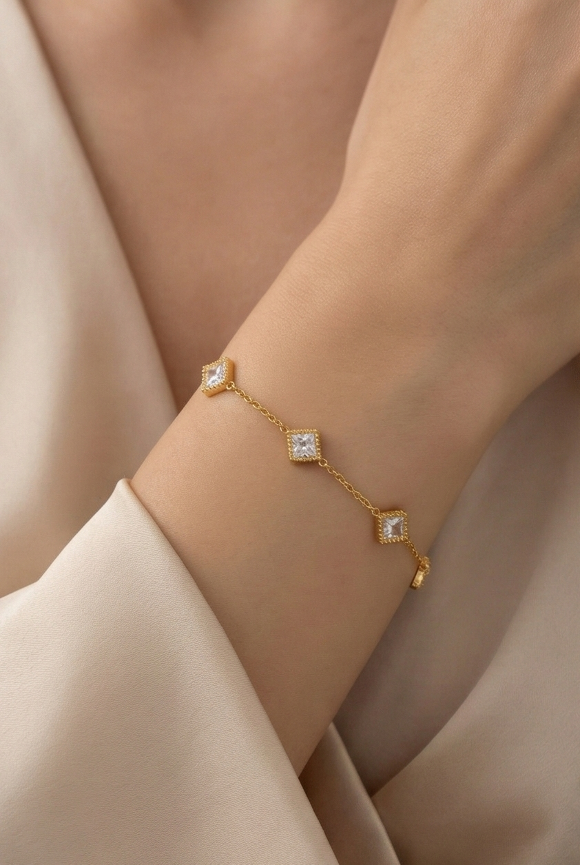 Princess Cut Stones Bracelets