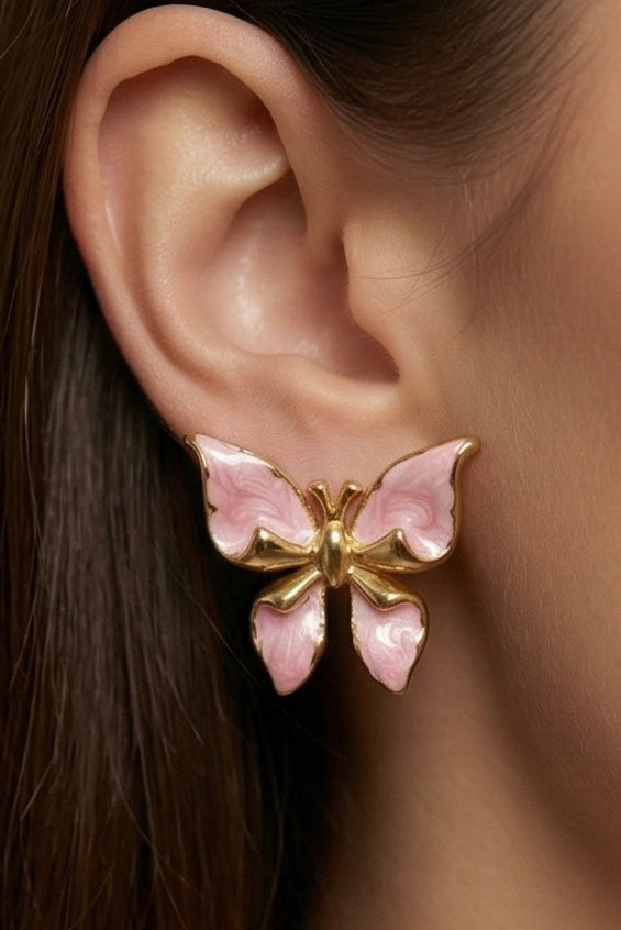 Rose Butterfly Earrings