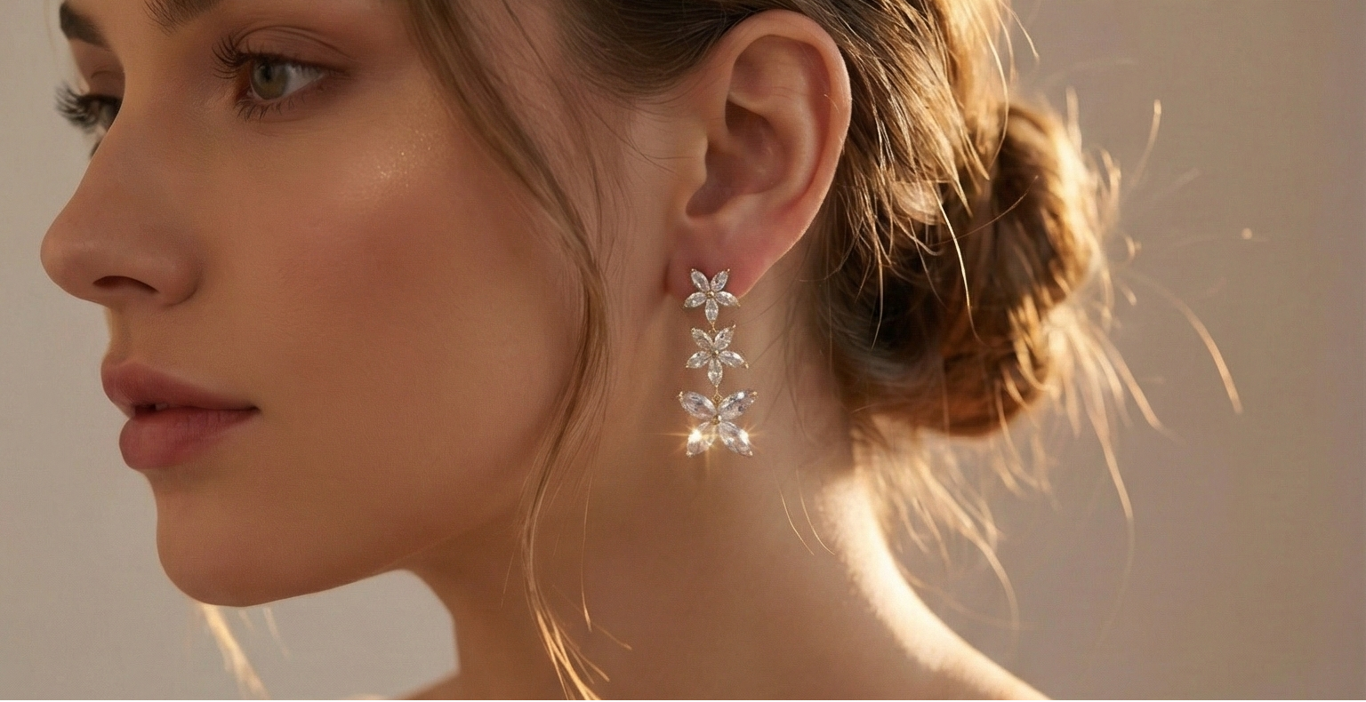 Crystal Flower Earrings