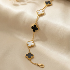 Black & White Clover Lucky Bracelet