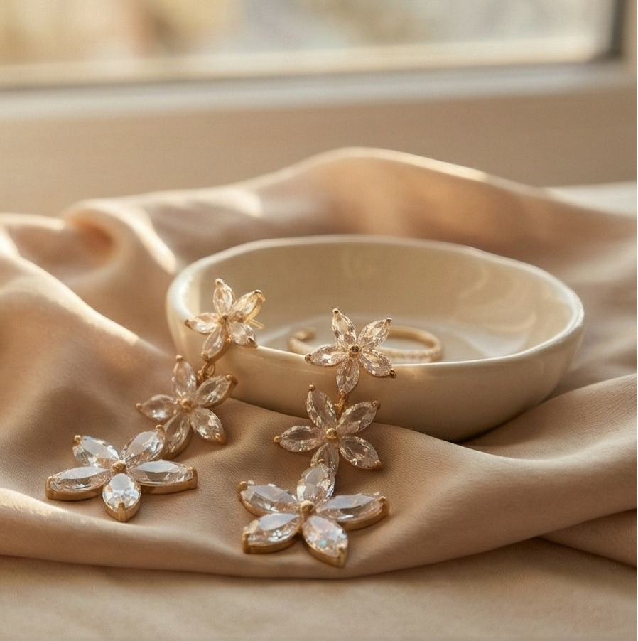 Crystal Flower Earrings