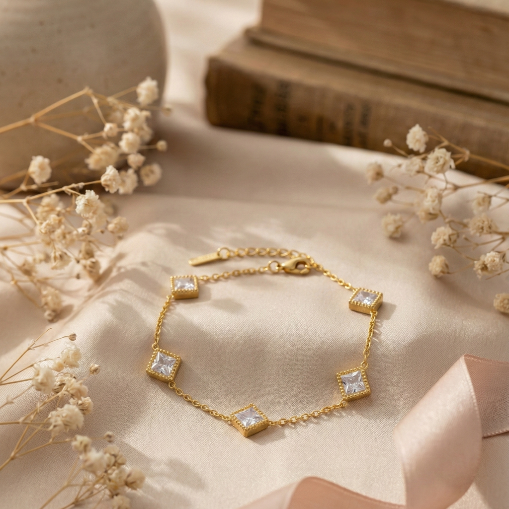 Princess Cut Stones Bracelets