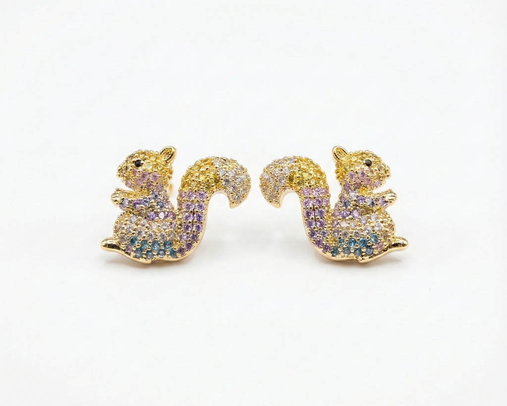 Confetti Squirrel Earrings