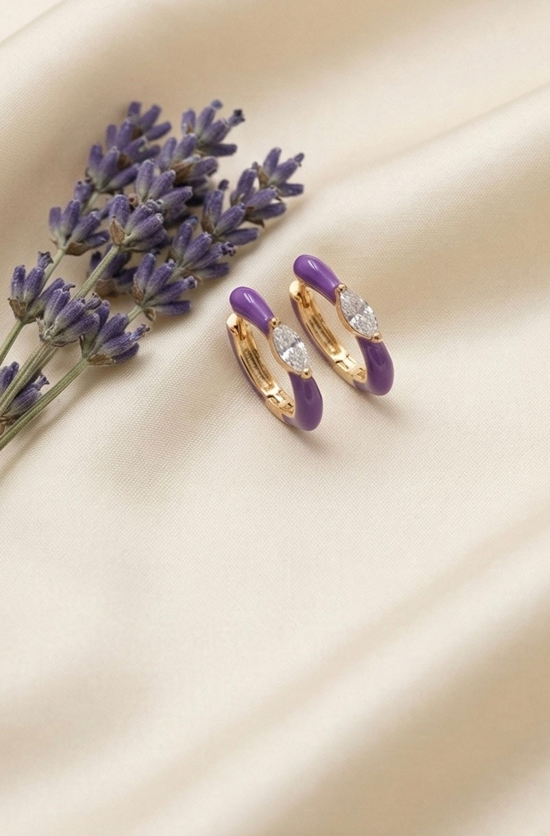 Violet Luxe Huggies earrings