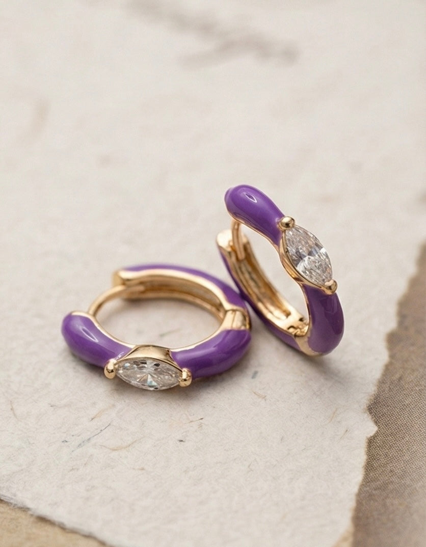 Violet Luxe Huggies earrings