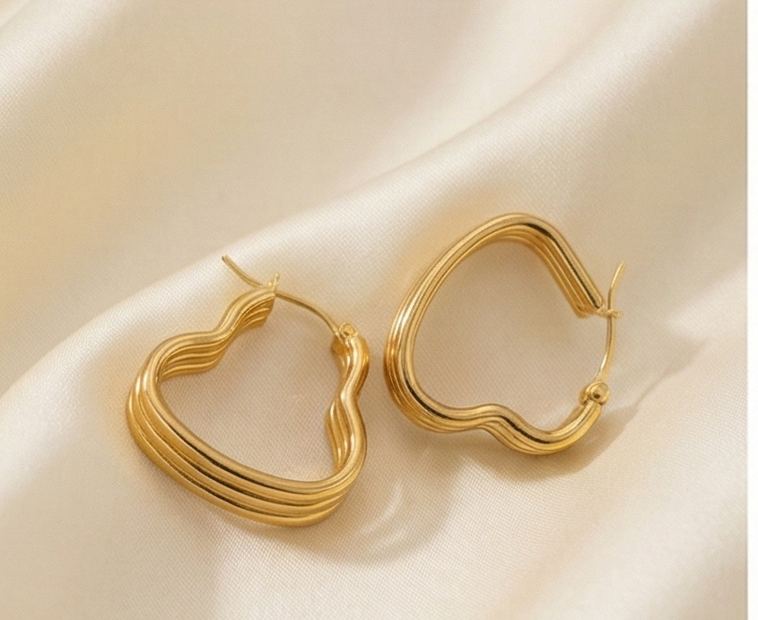 Heart Hoop Earrings