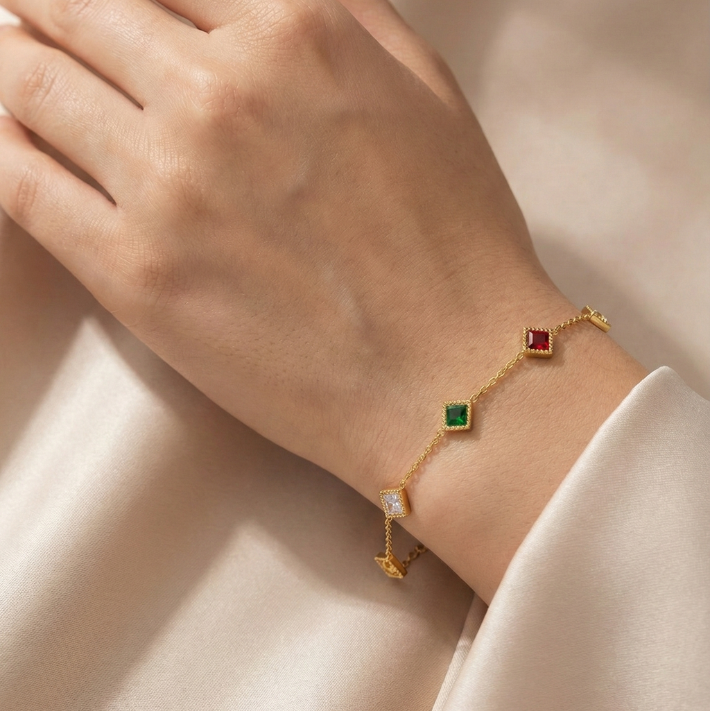 Multicolor Princess Cut Stones