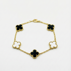 Black & White Clover Lucky Bracelet
