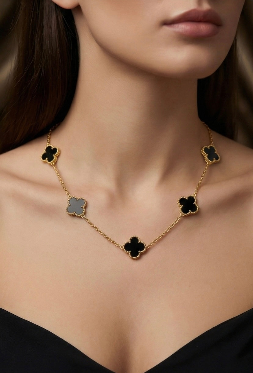 Classic Black Clover Necklace