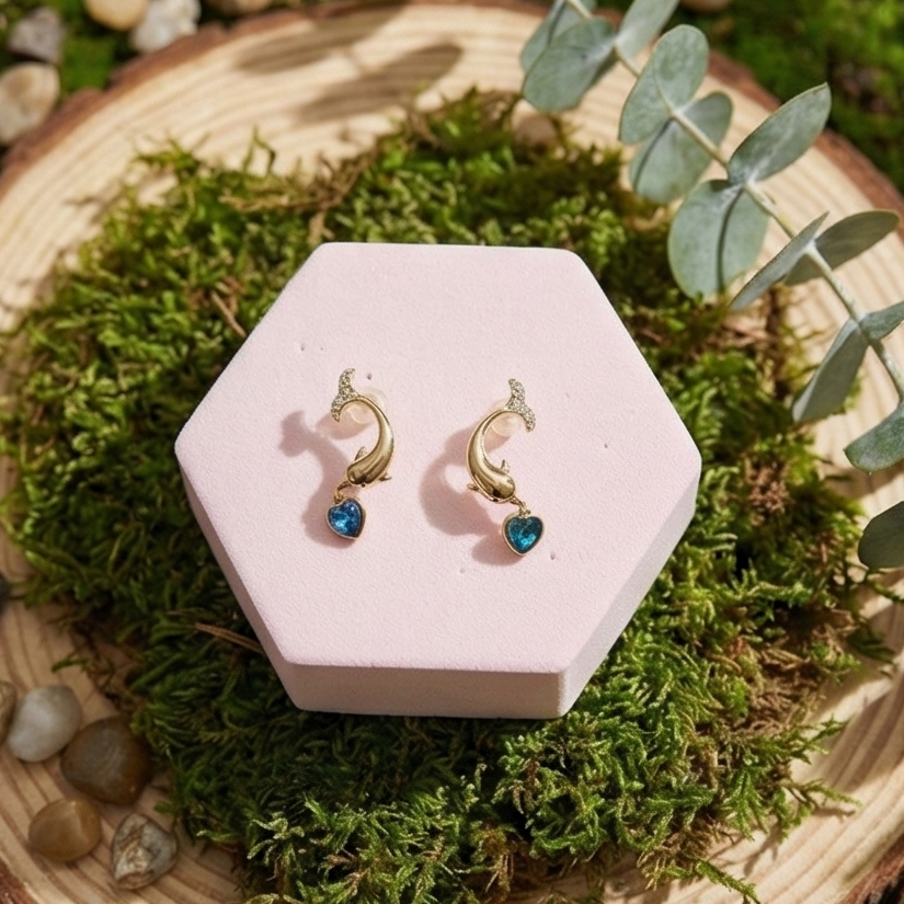 Ocean Heart Studs
