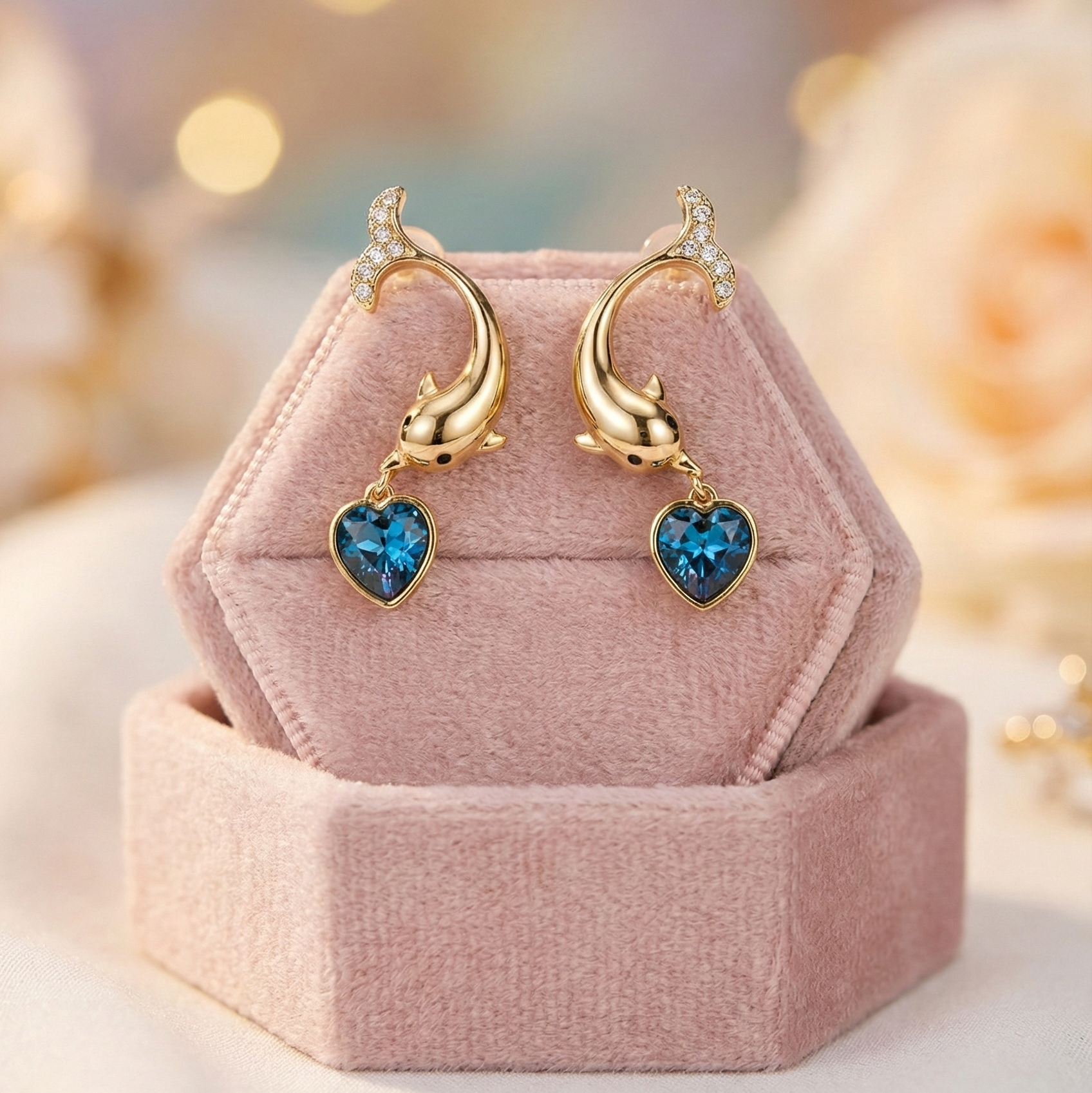 Ocean Heart Studs