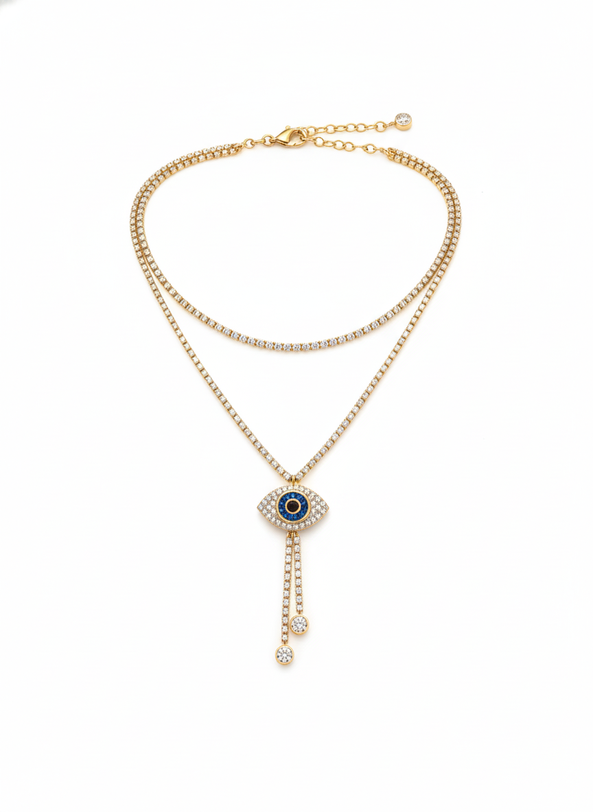 Evil Eye Double Layerd Pendant